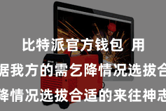 比特派官方钱包 用户不错凭据我方的需乞降情况选拔合适的来往神志