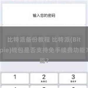 比特派备份教程 比特派(Bitpie)钱包是否支持免手续费功能？