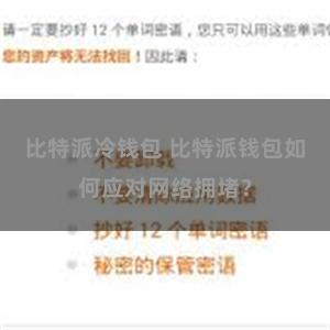 比特派冷钱包 比特派钱包如何应对网络拥堵？