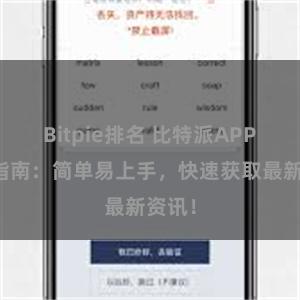 Bitpie排名 比特派APP下载指南：简单易上手，快速获取最新资讯！