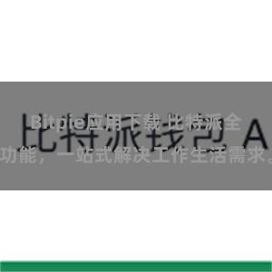 Bitpie应用下载 比特派全功能，一站式解决工作生活需求。
